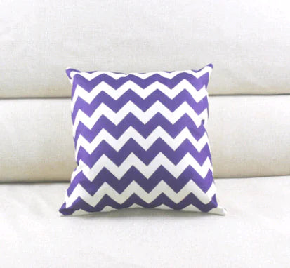 Linen Stripe Pillow Covers with Wave Pattern Design