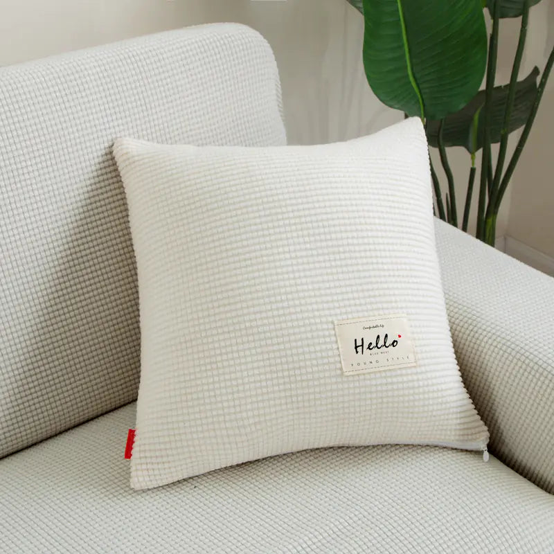 Corn Velvet Solid Color Sofa Pillow Cover Set