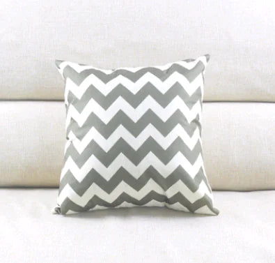 Linen Stripe Pillow Covers with Wave Pattern Design