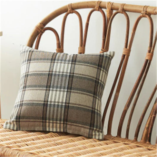 Printed Cotton Linen Pillow Covers - Stripe & Checkered